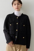 【ウィムガゼット/Whim Gazette】のツィードニットジャケット 人気、トレンドファッション・服の通販 founy(ファニー) ファッション Fashion レディースファッション Fashion for Women アウター Coat / Outerwear Collection レディースジャケット・軽アウター Jackets おすすめ Recommended / Our Picks カーディガン Cardigan, Knitwear クラシカル Classical, Vintage-Inspired ジャケット Jacket, Outerwear ツイード Twill, Twill Weave フリンジ Fringe, Tassel ミックス Mix, Mixed Style エレガント 上品 Elegant |ID:prp329100004619152