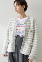 【ウィムガゼット/Whim Gazette】のツィードニットジャケット グレー|ID:prp329100004619152