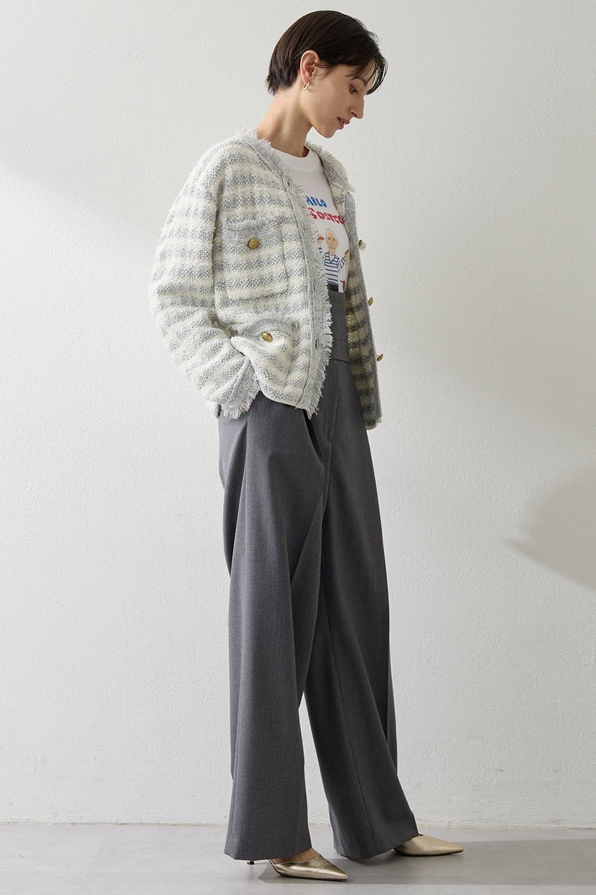 【ウィムガゼット/Whim Gazette】のツィードニットジャケット 人気、トレンドファッション・服の通販 founy(ファニー) 　ファッション　Fashion　レディースファッション　Fashion for Women　アウター　Coat / Outerwear Collection　レディースジャケット・軽アウター　Jackets　おすすめ　Recommended / Our Picks　カーディガン　Cardigan, Knitwear　クラシカル　Classical, Vintage-Inspired　ジャケット　Jacket, Outerwear　ツイード　Twill, Twill Weave　フリンジ　Fringe, Tassel　ミックス　Mix, Mixed Style　エレガント 上品　Elegant　other-5|ID: prp329100004619152 ipo3291000000035375031