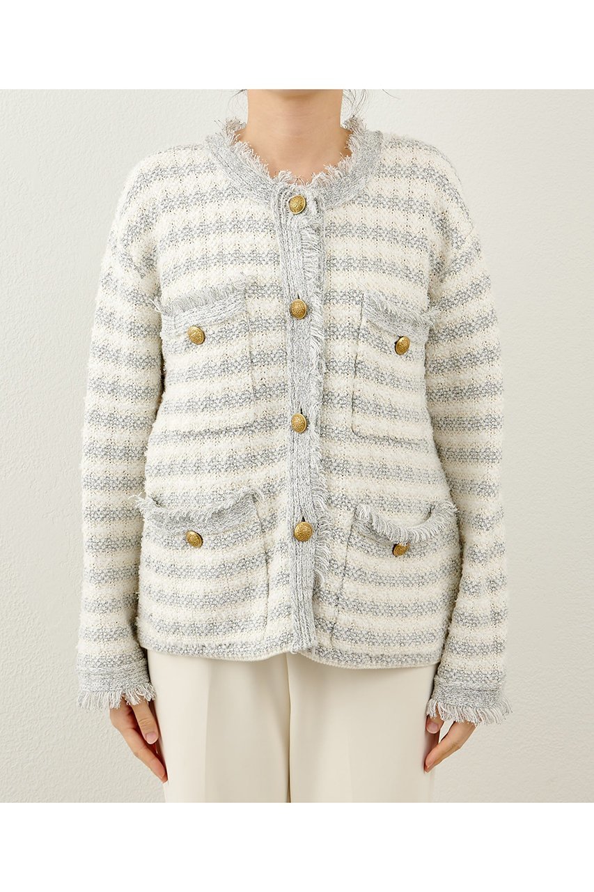 【ウィムガゼット/Whim Gazette】のツィードニットジャケット 人気、トレンドファッション・服の通販 founy(ファニー) 　ファッション　Fashion　レディースファッション　Fashion for Women　アウター　Coat / Outerwear Collection　レディースジャケット・軽アウター　Jackets　おすすめ　Recommended / Our Picks　カーディガン　Cardigan, Knitwear　クラシカル　Classical, Vintage-Inspired　ジャケット　Jacket, Outerwear　ツイード　Twill, Twill Weave　フリンジ　Fringe, Tassel　ミックス　Mix, Mixed Style　エレガント 上品　Elegant　other-7|ID: prp329100004619152 ipo3291000000035375033