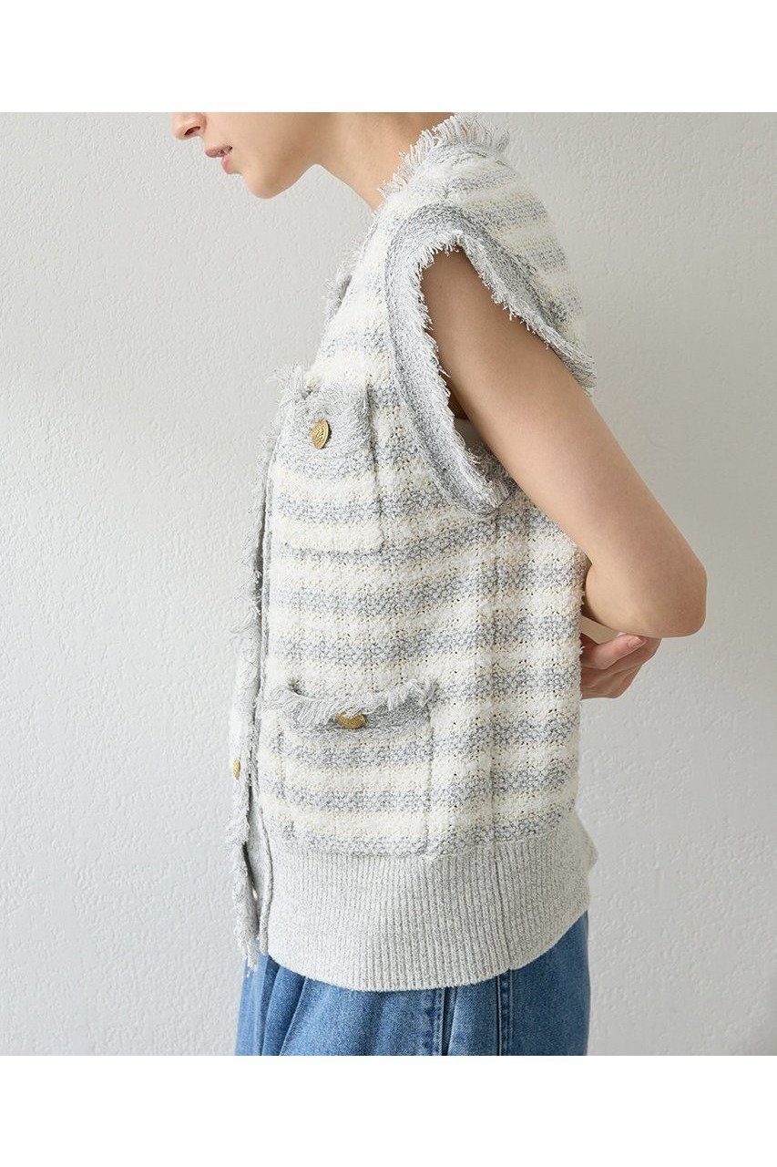 【ウィムガゼット/Whim Gazette】のツィードニットジレ 人気、トレンドファッション・服の通販 founy(ファニー) 　ファッション　Fashion　レディースファッション　Fashion for Women　アウター　Coat / Outerwear Collection　レディースジャケット・軽アウター　Jackets　2025年　2025　2025-2026秋冬・A/W　Autumn/Winter 2025–26 AW25–26　クラシカル　Classical, Vintage-Inspired　クラシック　Classic, Timeless Style　ジャケット　Jacket, Outerwear　ツイード　Twill, Twill Weave　ベスト　Vest, Waistcoat　ミックス　Mix, Mixed Style　モダン　Modern, Contemporary　ラグジュアリー　Luxury, Elegant　A/W・秋冬　Autumn/Winter　other-3|ID: prp329100004619153 ipo3291000000033124041