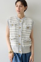 【ウィムガゼット/Whim Gazette】のツィードニットジレ グレー|ID:prp329100004619153