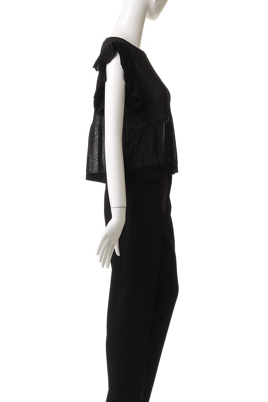 【エリオポール/heliopole】の【THREE DOTS】ラッフルトップ 人気、トレンドファッション・服の通販 founy(ファニー) 　ファッション　Fashion　レディースファッション　Fashion for Women　トップス・カットソー　Cut & Sew Tops　ニット　Knit Tops & Sweaters　カジュアルプルオーバー・ニットトップス　Pullovers & Knit Tops / Casual Pullovers　2025年　2025　2025-2026秋冬・A/W　Autumn/Winter 2025–26 AW25–26　デニム　Denim, Jeans Material　フレア　Flare, Flared　A/W・秋冬　Autumn/Winter　other-3|ID: prp329100004619154 ipo3291000000033124052
