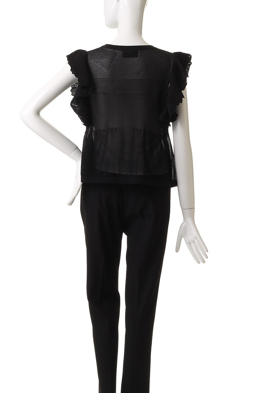 【エリオポール/heliopole】の【THREE DOTS】ラッフルトップ 人気、トレンドファッション・服の通販 founy(ファニー) 　ファッション　Fashion　レディースファッション　Fashion for Women　トップス・カットソー　Cut & Sew Tops　ニット　Knit Tops & Sweaters　カジュアルプルオーバー・ニットトップス　Pullovers & Knit Tops / Casual Pullovers　2025年　2025　2025-2026秋冬・A/W　Autumn/Winter 2025–26 AW25–26　デニム　Denim, Jeans Material　フレア　Flare, Flared　A/W・秋冬　Autumn/Winter　other-4|ID: prp329100004619154 ipo3291000000033124053