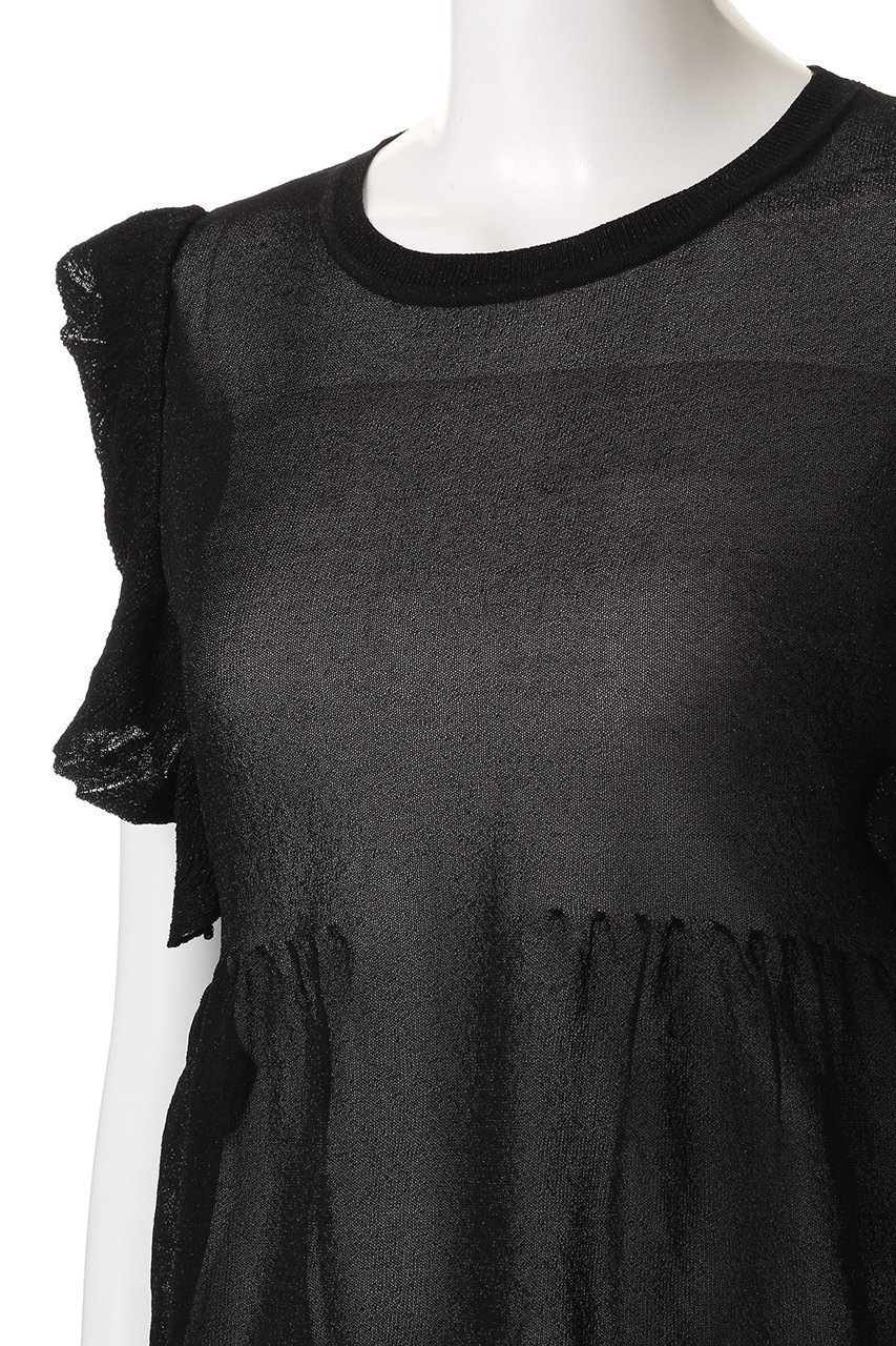 【エリオポール/heliopole】の【THREE DOTS】ラッフルトップ 人気、トレンドファッション・服の通販 founy(ファニー) 　ファッション　Fashion　レディースファッション　Fashion for Women　トップス・カットソー　Cut & Sew Tops　ニット　Knit Tops & Sweaters　カジュアルプルオーバー・ニットトップス　Pullovers & Knit Tops / Casual Pullovers　2025年　2025　2025-2026秋冬・A/W　Autumn/Winter 2025–26 AW25–26　デニム　Denim, Jeans Material　フレア　Flare, Flared　A/W・秋冬　Autumn/Winter　other-5|ID: prp329100004619154 ipo3291000000033124055