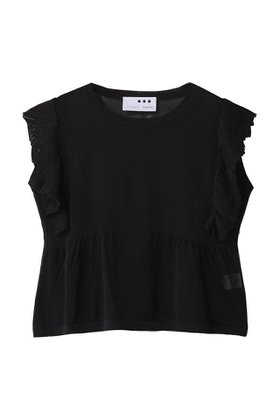 【エリオポール/heliopole】 【THREE DOTS】ラッフルトップ人気、トレンドファッション・服の通販 founy(ファニー) ファッション Fashion レディースファッション Fashion for Women トップス・カットソー Cut & Sew Tops ニット Knit Tops & Sweaters カジュアルプルオーバー・ニットトップス Pullovers & Knit Tops / Casual Pullovers デニム Denim, Jeans Material フレア Flare, Flared |ID:prp329100004619154