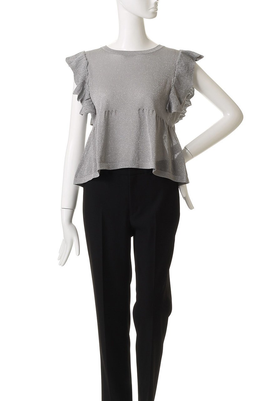 【エリオポール/heliopole】の【THREE DOTS】ラッフルトップ 人気、トレンドファッション・服の通販 founy(ファニー) 　ファッション　Fashion　レディースファッション　Fashion for Women　トップス・カットソー　Cut & Sew Tops　ニット　Knit Tops & Sweaters　カジュアルプルオーバー・ニットトップス　Pullovers & Knit Tops / Casual Pullovers　2025年　2025　2025-2026秋冬・A/W　Autumn/Winter 2025–26 AW25–26　フレア　Flare, Flared　リュクス　Luxury, Elegant, High-End, Chic　A/W・秋冬　Autumn/Winter　other-2|ID: prp329100004619157 ipo3291000000033124078