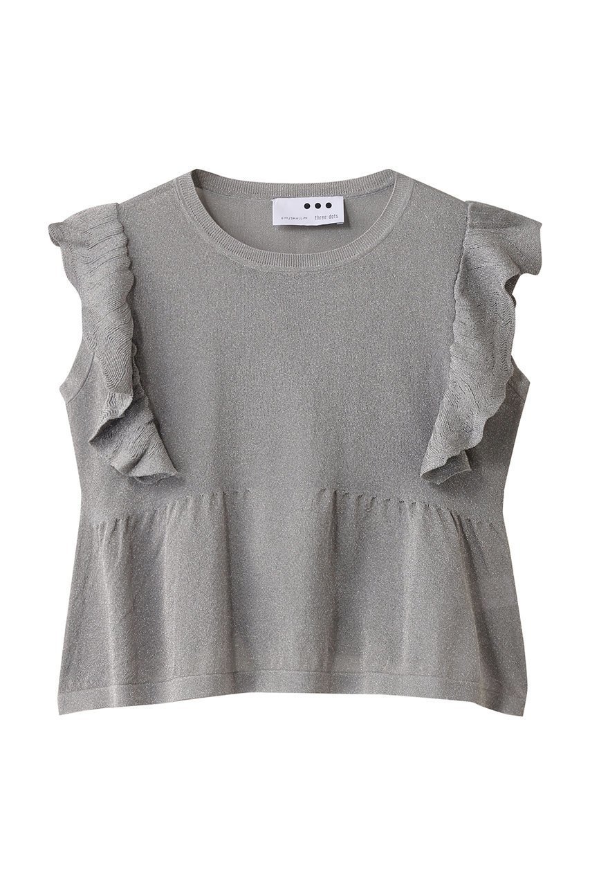 【エリオポール/heliopole】の【THREE DOTS】ラッフルトップ 人気、トレンドファッション・服の通販 founy(ファニー) 　ファッション　Fashion　レディースファッション　Fashion for Women　トップス・カットソー　Cut & Sew Tops　ニット　Knit Tops & Sweaters　カジュアルプルオーバー・ニットトップス　Pullovers & Knit Tops / Casual Pullovers　フレア　Flare, Flared　リュクス　Luxury, Elegant, High-End, Chic　 other-1|ID: prp329100004619157 ipo3291000000036100608