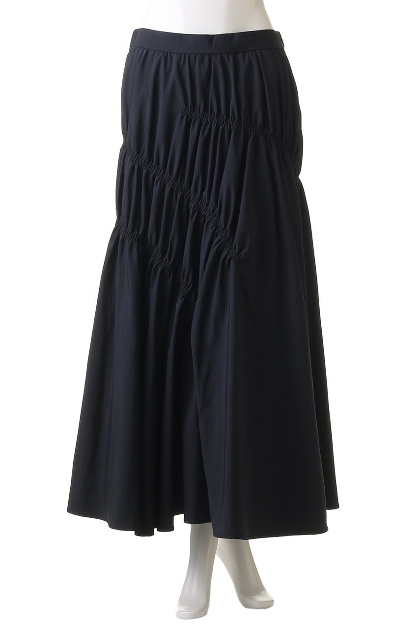 【マノフ/MANOF】のSHIRRING FLARE SKIRT スカート 人気、トレンドファッション・服の通販 founy(ファニー) 　ファッション　Fashion　レディースファッション　Fashion for Women　スカート　Skirts　ロングスカート　Long Skirts / Maxi & Midi Skirts　アシンメトリー　Asymmetrical Style　シャーリング　Shirring, Ruched　フレア　Flare, Flared　ロング　Long, Long-Length　other-2|ID: prp329100004619163 ipo3291000000035778072