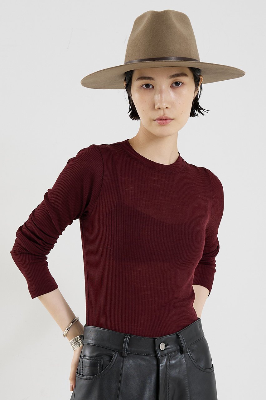 【ザ ストア バイ シー/THE STORE by C】の【COCUCA】ウールシフォンリブプルオーバー 人気、トレンドファッション・服の通販 founy(ファニー) 　ファッション　Fashion　レディースファッション　Fashion for Women　トップス・カットソー　Cut & Sew Tops　シャツ・ブラウス・オフィスカジュアル　Elegant Blouses & Button-Ups　ロングTシャツ・Tシャツ　Longline T-Shirts & Tees　カジュアルプルオーバー・ニットトップス　Pullovers & Knit Tops / Casual Pullovers　カットソー・ベーシックTシャツ　Cut-and-Sewn Tops / Stretch Tees & Basics　インナー　Innerwear　シアー　Sheer, See-Through　スリーブ　Sleeve, Long Sleeve / Short Sleeve　ロング　Long, Long-Length　今季　This Season, Current Season　other-8|ID: prp329100004620184 ipo3291000000035277513