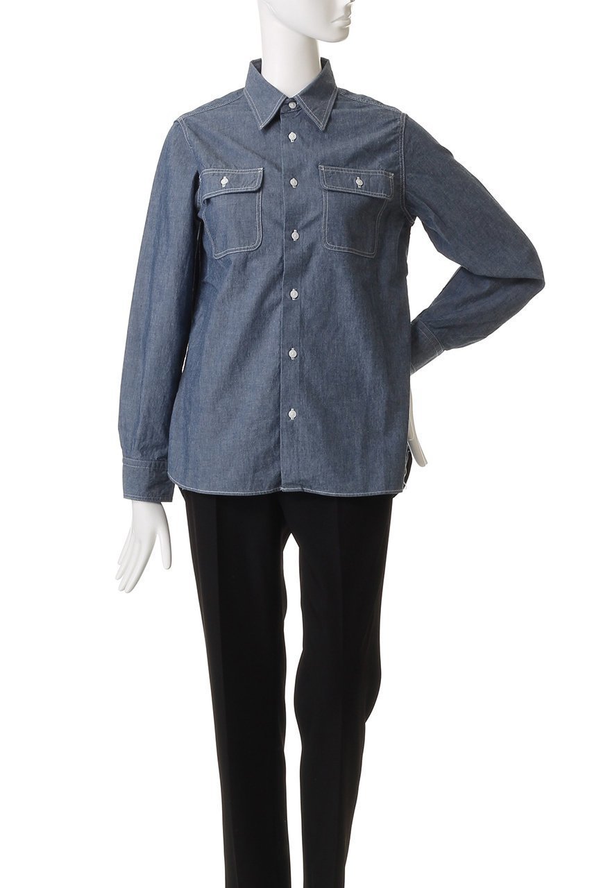【マイ ウィークネス/MY WEAKNESS】のChambray Shirt 人気、トレンドファッション・服の通販 founy(ファニー) 　ファッション　Fashion　レディースファッション　Fashion for Women　トップス・カットソー　Cut & Sew Tops　シャツ・ブラウス・オフィスカジュアル　Elegant Blouses & Button-Ups　ロングTシャツ・Tシャツ　Longline T-Shirts & Tees　カットソー・ベーシックTシャツ　Cut-and-Sewn Tops / Stretch Tees & Basics　クラシカル　Classical, Vintage-Inspired　スリーブ　Sleeve, Long Sleeve / Short Sleeve　バランス　Balance, Style Balance　フラップ　Flap, Flap Pocket　ボトム　Bottoms, Lower Wear　ポケット　Pocket, Pocket Detail　ロング　Long, Long-Length　ワーク　Workwear, Utility Style　新作・新入荷　New Arrivals / New In　other-2|ID: prp329100004620186 ipo3291000000033138079