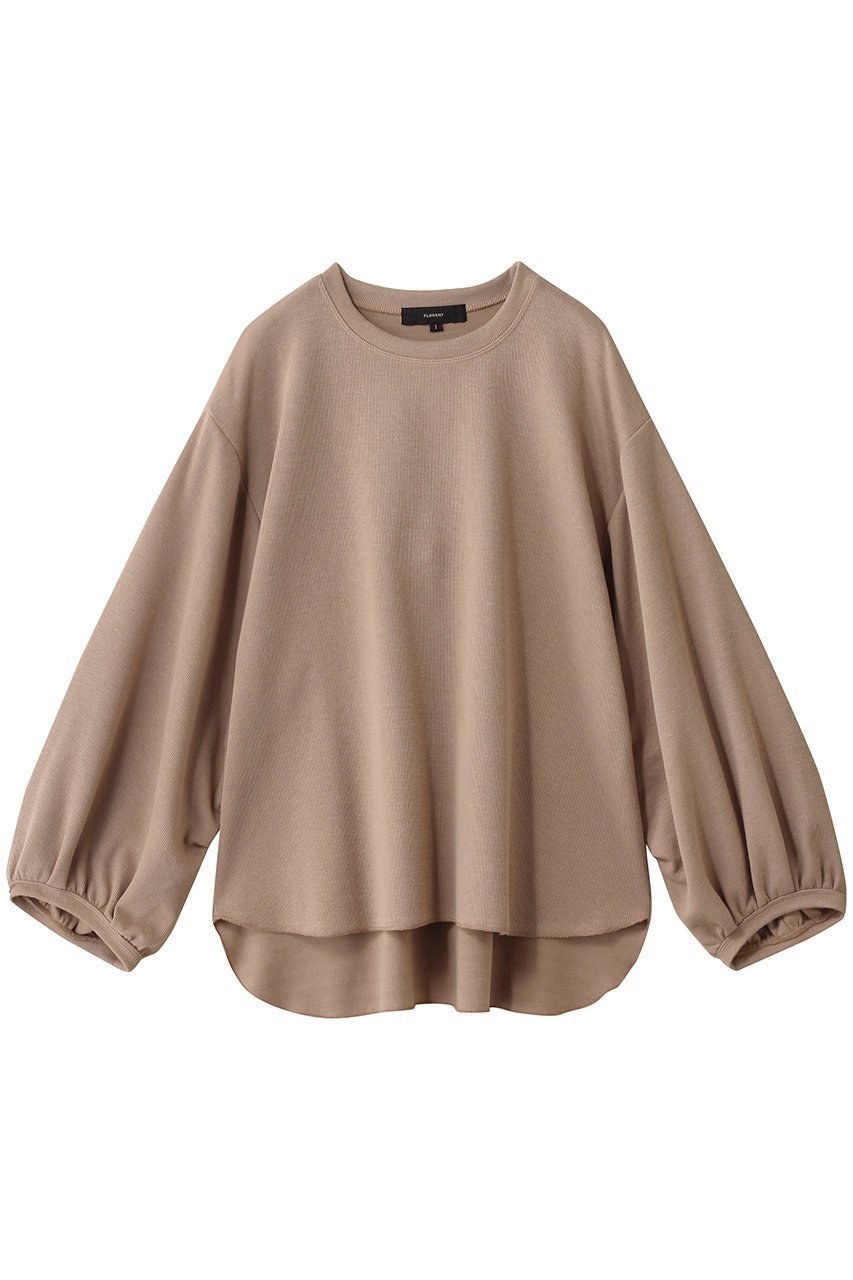【フローレント/FLORENT】のボリューム スリーブ プルオーバー インテリア・キッズ・メンズ・レディースファッション・服の通販 founy(ファニー) 　ファッション　Fashion　レディースファッション　Fashion for Women　トップス・カットソー　Cut & Sew Tops　シャツ・ブラウス・オフィスカジュアル　Elegant Blouses & Button-Ups　ロングTシャツ・Tシャツ　Longline T-Shirts & Tees　カジュアルプルオーバー・ニットトップス　Pullovers & Knit Tops / Casual Pullovers　カットソー・ベーシックTシャツ　Cut-and-Sewn Tops / Stretch Tees & Basics　2025年　2025　2025-2026秋冬・A/W　Autumn/Winter 2025–26 AW25–26　スリーブ　Sleeve, Long Sleeve / Short Sleeve　ボトム　Bottoms, Lower Wear　リラックス　Relax, Relaxed Fit　ロング　Long, Long-Length　A/W・秋冬　Autumn/Winter　ベージュ|ID: prp329100004620189 ipo3291000000033138123