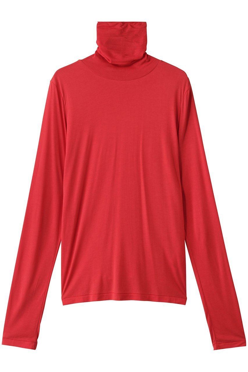 【エイトン/ATON】のMODAL SILK ジャージー タートルネック インテリア・キッズ・メンズ・レディースファッション・服の通販 founy(ファニー) 　ファッション　Fashion　レディースファッション　Fashion for Women　トップス・カットソー　Cut & Sew Tops　シャツ・ブラウス・オフィスカジュアル　Elegant Blouses & Button-Ups　ロングTシャツ・Tシャツ　Longline T-Shirts & Tees　カットソー・ベーシックTシャツ　Cut-and-Sewn Tops / Stretch Tees & Basics　タートルネック・ハイネックトップス　Turtlenecks & High-Neck Tops　2025年　2025　2025-2026秋冬・A/W　Autumn/Winter 2025–26 AW25–26　カットソー　Cut and Sewn Top　シルク　Silk, 100% Silk　スリーブ　Sleeve, Long Sleeve / Short Sleeve　タートルネック　Turtleneck, High Neck　レギュラー　Regular, Standard Fit　ロング　Long, Long-Length　定番　Standard, Basic Item　A/W・秋冬　Autumn/Winter　レッド|ID: prp329100004620192 ipo3291000000033138140