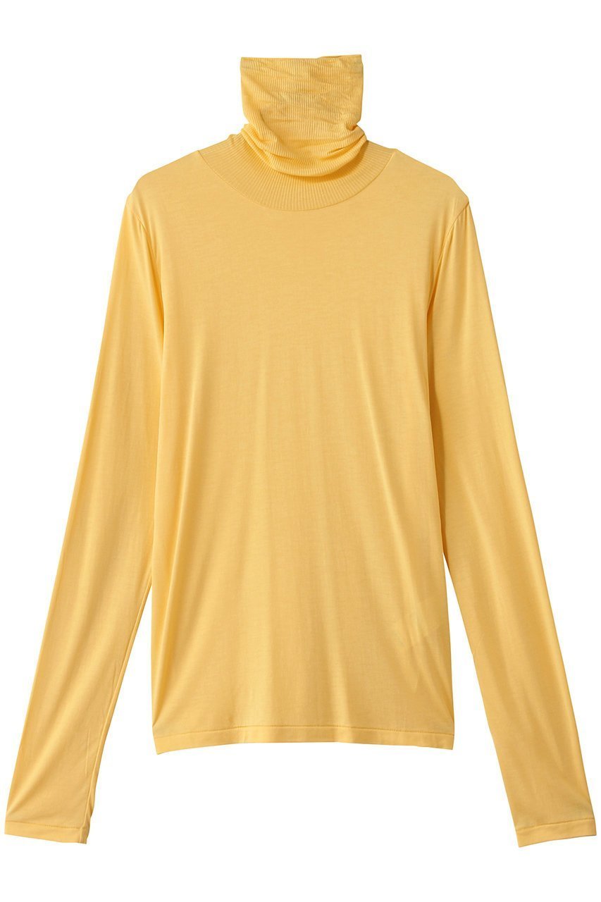 【エイトン/ATON】のMODAL SILK ジャージー タートルネック インテリア・キッズ・メンズ・レディースファッション・服の通販 founy(ファニー) 　ファッション　Fashion　レディースファッション　Fashion for Women　トップス・カットソー　Cut & Sew Tops　シャツ・ブラウス・オフィスカジュアル　Elegant Blouses & Button-Ups　ロングTシャツ・Tシャツ　Longline T-Shirts & Tees　カットソー・ベーシックTシャツ　Cut-and-Sewn Tops / Stretch Tees & Basics　タートルネック・ハイネックトップス　Turtlenecks & High-Neck Tops　2025年　2025　2025-2026秋冬・A/W　Autumn/Winter 2025–26 AW25–26　カットソー　Cut and Sewn Top　シルク　Silk, 100% Silk　スリーブ　Sleeve, Long Sleeve / Short Sleeve　タートルネック　Turtleneck, High Neck　レギュラー　Regular, Standard Fit　ロング　Long, Long-Length　定番　Standard, Basic Item　A/W・秋冬　Autumn/Winter　イエロー|ID: prp329100004620192 ipo3291000000033138141