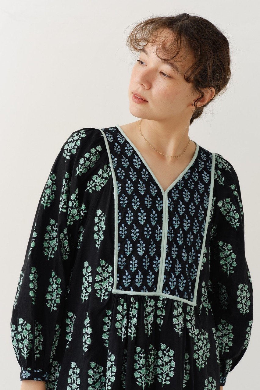 【ヌキテパ/NE QUITTEZ PAS】のCOTTON VOILE エスニック コンビネーション プリント ギャザー ドレス 人気、トレンドファッション・服の通販 founy(ファニー) 　ファッション　Fashion　レディースファッション　Fashion for Women　ワンピース　Dresses　フォーマル・パーティードレス・結婚式用ドレス　Elegant & Casual Dresses　チュニック　Tunic Tops & Dresses　エスニック　Ethnic Style　オリエンタル　Oriental Pattern　ギャザー　Gathered, Ruffled　チュニック　Tunic, Long Top　ドレス　Dress, One-Piece　プリント　Print, Printed Pattern　リラックス　Relax, Relaxed Fit　ロング　Long, Long-Length　other-6|ID: prp329100004620197 ipo3291000000033342660
