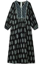 【ヌキテパ/NE QUITTEZ PAS】のCOTTON VOILE エスニック コンビネーション プリント ギャザー ドレス ブラック|ID: prp329100004620197 ipo3291000000036202800