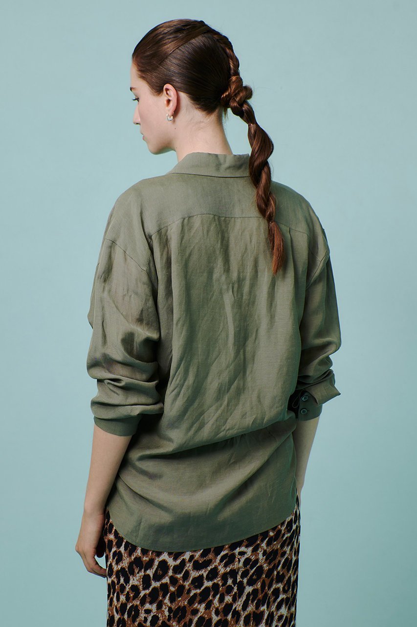 【アルアバイル/allureville】のシアーリネンサファリシャツ 人気、トレンドファッション・服の通販 founy(ファニー) 　ファッション　Fashion　レディースファッション　Fashion for Women　トップス・カットソー　Cut & Sew Tops　シャツ・ブラウス・オフィスカジュアル　Elegant Blouses & Button-Ups　なめらか　Smooth, Silky Texture　スリーブ　Sleeve, Long Sleeve / Short Sleeve　ポケット　Pocket, Pocket Detail　リネン　Linen, Linen Fabric　ロング　Long, Long-Length　エレガント 上品　Elegant　other-7|ID: prp329100004620199 ipo3291000000033768890