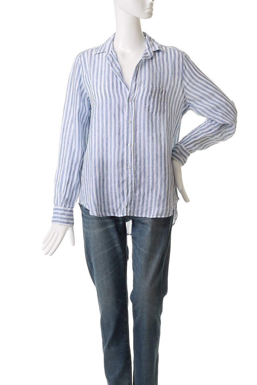 【フランク&アイリーン/Frank&Eileen】のEILEEN イタリアンリネン ボールドストライプ シャツ 人気、トレンドファッション・服の通販 founy(ファニー) 　ファッション　Fashion　レディースファッション　Fashion for Women　トップス・カットソー　Cut & Sew Tops　シャツ・ブラウス・オフィスカジュアル　Elegant Blouses & Button-Ups　2025年　2025　2025-2026秋冬・A/W　Autumn/Winter 2025–26 AW25–26　ストライプ　Stripe, Striped Pattern　スリーブ　Sleeve, Long Sleeve / Short Sleeve　ボトム　Bottoms, Lower Wear　リネン　Linen, Linen Fabric　リラックス　Relax, Relaxed Fit　ロング　Long, Long-Length　A/W・秋冬　Autumn/Winter　other-2|ID: prp329100004620201 ipo3291000000033138205
