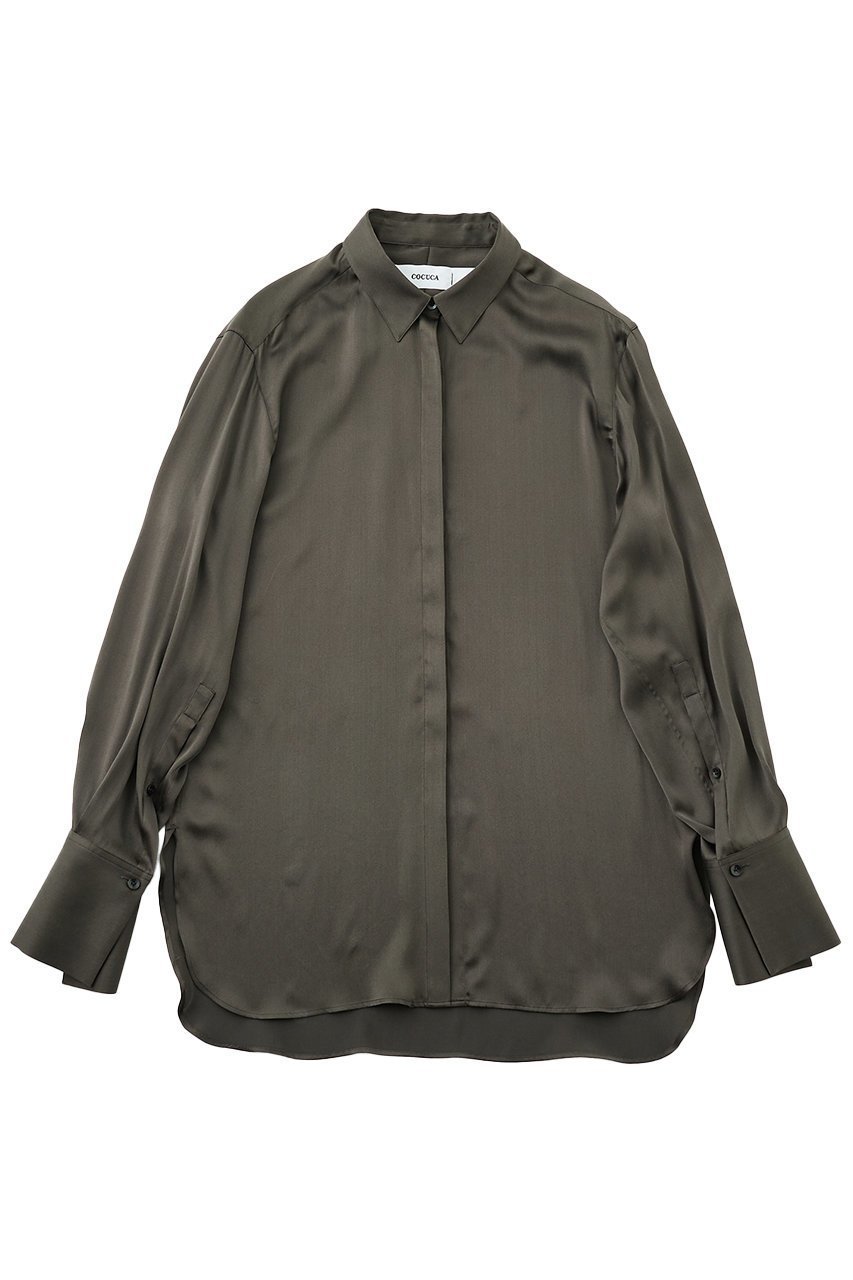 【ザ ストア バイ シー/THE STORE by C】の【COCUCA】ウォッシャブルシルクシャツ 人気、トレンドファッション・服の通販 founy(ファニー) 　ファッション　Fashion　レディースファッション　Fashion for Women　トップス・カットソー　Cut & Sew Tops　シャツ・ブラウス・オフィスカジュアル　Elegant Blouses & Button-Ups　2025年　2025　2025-2026秋冬・A/W　Autumn/Winter 2025–26 AW25–26　おすすめ　Recommended / Our Picks　なめらか　Smooth, Silky Texture　エレガント 上品　Elegant　オケージョン　Occasion Wear　サテン　Satin, Glossy Fabric　シルク　Silk, 100% Silk　シンプル　Simple, Minimal　ジュエリー　Jewelry, Accessories　スリーブ　Sleeve, Long Sleeve / Short Sleeve　セットアップ　Set-Up, Coordinated Outfit　ドレープ　Drape, Draping Fabric　パウダー　Powder, Soft Tone　ロング　Long, Long-Length　別注　Limited Edition, Custom Order　A/W・秋冬　Autumn/Winter　 other-1|ID: prp329100004620222 ipo3291000000033138331
