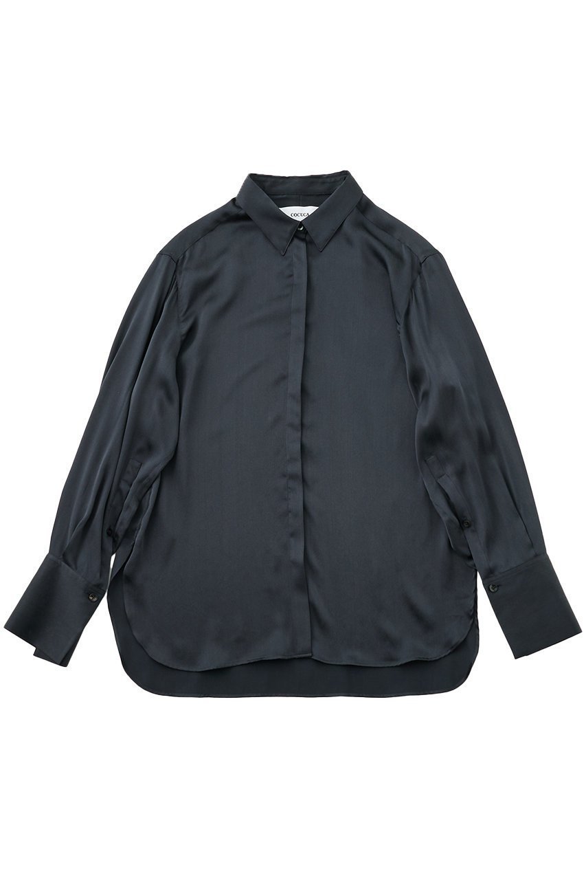 【ザ ストア バイ シー/THE STORE by C】の【COCUCA】ウォッシャブルシルクシャツ インテリア・キッズ・メンズ・レディースファッション・服の通販 founy(ファニー) 　ファッション　Fashion　レディースファッション　Fashion for Women　トップス・カットソー　Cut & Sew Tops　シャツ・ブラウス・オフィスカジュアル　Elegant Blouses & Button-Ups　2025年　2025　2025-2026秋冬・A/W　Autumn/Winter 2025–26 AW25–26　おすすめ　Recommended / Our Picks　なめらか　Smooth, Silky Texture　エレガント 上品　Elegant　オケージョン　Occasion Wear　サテン　Satin, Glossy Fabric　シルク　Silk, 100% Silk　シンプル　Simple, Minimal　ジュエリー　Jewelry, Accessories　スリーブ　Sleeve, Long Sleeve / Short Sleeve　セットアップ　Set-Up, Coordinated Outfit　ドレープ　Drape, Draping Fabric　パウダー　Powder, Soft Tone　ロング　Long, Long-Length　別注　Limited Edition, Custom Order　A/W・秋冬　Autumn/Winter　ダークネイビー|ID: prp329100004620222 ipo3291000000033138335