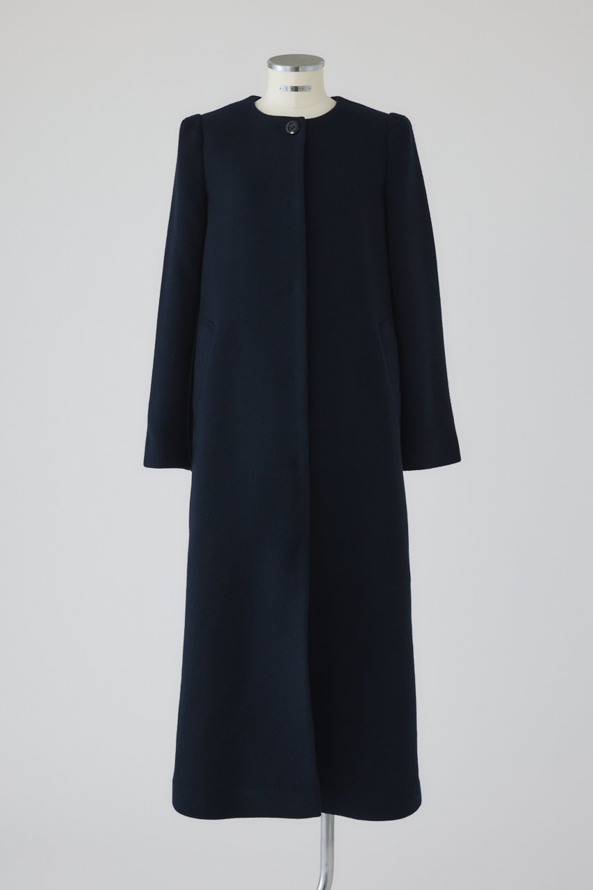 【リムアーク/RIM.ARK】のCollarless mode long CT/コート インテリア・キッズ・メンズ・レディースファッション・服の通販 founy(ファニー) 　ファッション　Fashion　レディースファッション　Fashion for Women　アウター　Coat / Outerwear Collection　コート・ロングコート・ピーコート　Long Coats, Peacoats & More　エレガント 上品　Elegant　オケージョン　Occasion Wear　ショルダー　Shoulder, Shoulder Strap　ダブル　Double, Double-Breasted　フォーマル　Formal, Dressy　メルトン　Melton, Heavy Wool　ロング　Long, Long-Length　ビジネス 仕事 通勤　Business / Work / Commuting　ネイビー|ID: prp329100004620225 ipo3291000000033661820