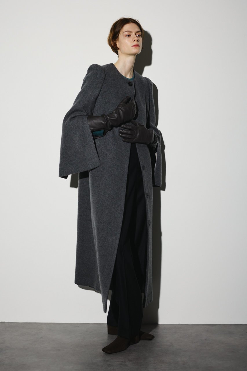 【リムアーク/RIM.ARK】のCollarless mode long CT/コート インテリア・キッズ・メンズ・レディースファッション・服の通販 founy(ファニー) 　ファッション　Fashion　レディースファッション　Fashion for Women　アウター　Coat / Outerwear Collection　コート・ロングコート・ピーコート　Long Coats, Peacoats & More　エレガント 上品　Elegant　オケージョン　Occasion Wear　ショルダー　Shoulder, Shoulder Strap　ダブル　Double, Double-Breasted　フォーマル　Formal, Dressy　メルトン　Melton, Heavy Wool　ロング　Long, Long-Length　ビジネス 仕事 通勤　Business / Work / Commuting　チャコールグレー|ID: prp329100004620225 ipo3291000000033661821