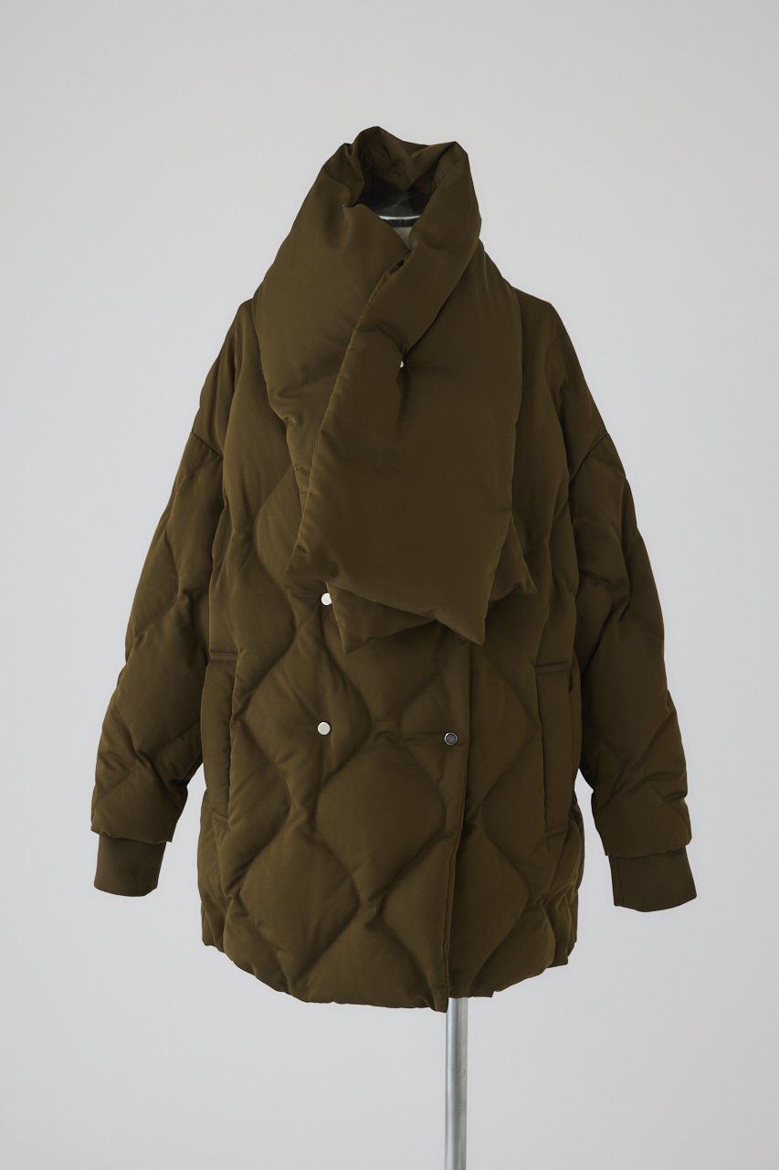 【リムアーク/RIM.ARK】のDouble breasted stole down CT/コート インテリア・キッズ・メンズ・レディースファッション・服の通販 founy(ファニー) 　ファッション　Fashion　レディースファッション　Fashion for Women　アウター　Coat / Outerwear Collection　コート・ロングコート・ピーコート　Long Coats, Peacoats & More　おすすめ　Recommended / Our Picks　コンパクト　Compact, Small Size　ストール　Stole, Wrap　ダウン　Down, Puffer　バランス　Balance, Style Balance　モダン　Modern, Contemporary　人気　Popular, Best Seller　カーキ|ID: prp329100004620230 ipo3291000000033661857