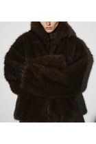 【リムアーク/RIM.ARK】の【7/25 12:00販売開始】High collar faux fur jacket/ジャケット ブラウン|ID:prp329100004620237