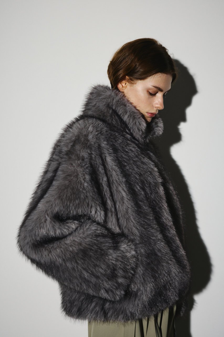 【リムアーク/RIM.ARK】のHigh collar faux fur jacket/ジャケット インテリア・キッズ・メンズ・レディースファッション・服の通販 founy(ファニー) 　ファッション　Fashion　レディースファッション　Fashion for Women　アウター　Coat / Outerwear Collection　レディースジャケット・軽アウター　Jackets　シンプル　Simple, Minimal　ジャケット　Jacket, Outerwear　バランス　Balance, Style Balance　フェイクファー　Faux Fur, Imitation Fur　A/W・秋冬　Autumn/Winter　グレー|ID: prp329100004620237 ipo3291000000033662038