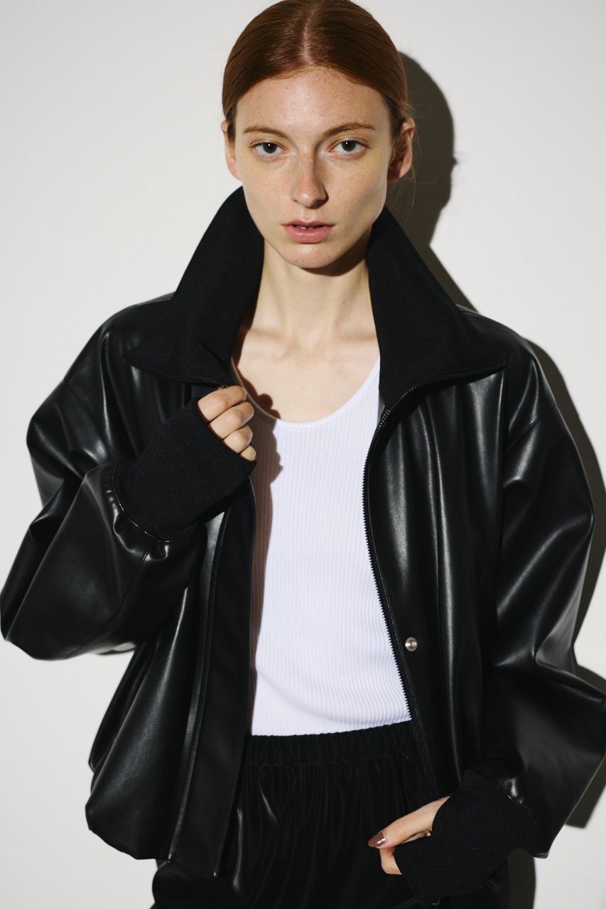 【リムアーク/RIM.ARK】のSynthetic leather short JK/ジャケット 人気、トレンドファッション・服の通販 founy(ファニー) 　ファッション　Fashion　レディースファッション　Fashion for Women　アウター　Coat / Outerwear Collection　レディースジャケット・軽アウター　Jackets　おすすめ　Recommended / Our Picks　コンパクト　Compact, Small Size　ジャケット　Jacket, Outerwear　ドッキング　Docking, Mixed Material　バランス　Balance, Style Balance　バルーン　Balloon, Balloon Silhouette　フェイクレザー　Faux Leather, PU Leather　フォルム　Silhouette, Form　マニッシュ　Mannish, Boyish　other-7|ID: prp329100004620239 ipo3291000000033662057