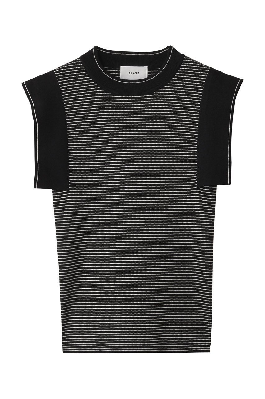 【クラネ/CLANE】のSQUARE SLEEVE KNIT TOPS/ニット インテリア・キッズ・メンズ・レディースファッション・服の通販 founy(ファニー) 　ファッション　Fashion　レディースファッション　Fashion for Women　トップス・カットソー　Cut & Sew Tops　ニット　Knit Tops & Sweaters　カジュアルプルオーバー・ニットトップス　Pullovers & Knit Tops / Casual Pullovers　2025年　2025　2025-2026秋冬・A/W　Autumn/Winter 2025–26 AW25–26　スクエア　Square, Square Shape　スリーブ　Sleeve, Long Sleeve / Short Sleeve　フィット　Fit, Slim Fit　ボトム　Bottoms, Lower Wear　モダン　Modern, Contemporary　無地　Plain, Solid Color　A/W・秋冬　Autumn/Winter　BORDER|ID: prp329100004620243 ipo3291000000033138537