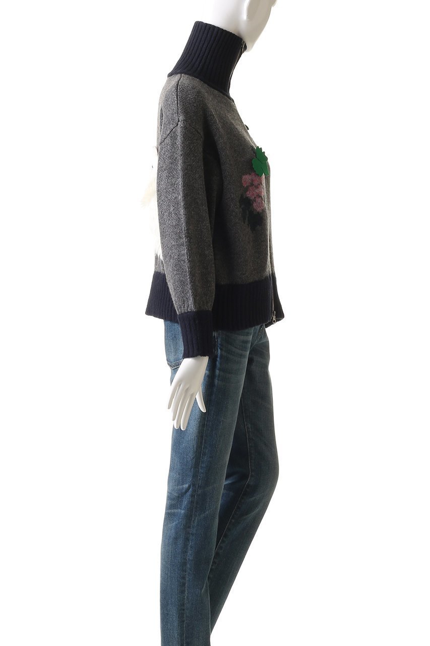 【ミュベール/MUVEIL】のイヌジャカードジップカーディガン 人気、トレンドファッション・服の通販 founy(ファニー) 　ファッション　Fashion　レディースファッション　Fashion for Women　トップス・カットソー　Cut & Sew Tops　ニット　Knit Tops & Sweaters　カーディガン・羽織り　Layered Style Cardigans　2025年　2025　2025-2026秋冬・A/W　Autumn/Winter 2025–26 AW25–26　カーディガン　Cardigan, Knitwear　フロント　Front, Front Design　モチーフ　Motif, Design Theme　A/W・秋冬　Autumn/Winter　other-3|ID: prp329100004620244 ipo3291000000033138550
