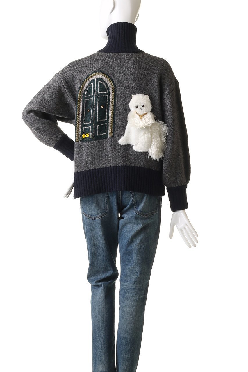 【ミュベール/MUVEIL】のイヌジャカードジップカーディガン 人気、トレンドファッション・服の通販 founy(ファニー) 　ファッション　Fashion　レディースファッション　Fashion for Women　トップス・カットソー　Cut & Sew Tops　ニット　Knit Tops & Sweaters　カーディガン・羽織り　Layered Style Cardigans　2025年　2025　2025-2026秋冬・A/W　Autumn/Winter 2025–26 AW25–26　カーディガン　Cardigan, Knitwear　フロント　Front, Front Design　モチーフ　Motif, Design Theme　A/W・秋冬　Autumn/Winter　other-4|ID: prp329100004620244 ipo3291000000033138551