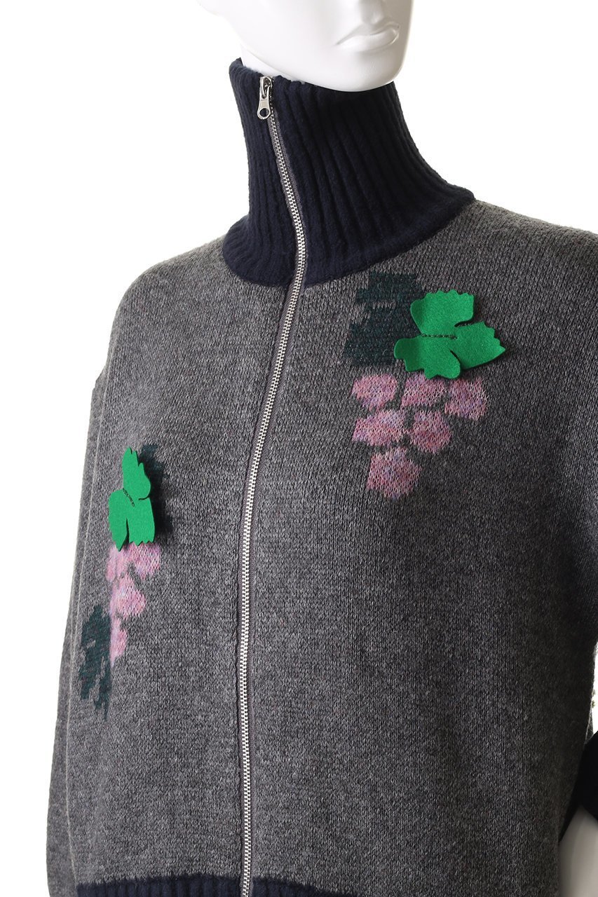 【ミュベール/MUVEIL】のイヌジャカードジップカーディガン 人気、トレンドファッション・服の通販 founy(ファニー) 　ファッション　Fashion　レディースファッション　Fashion for Women　トップス・カットソー　Cut & Sew Tops　ニット　Knit Tops & Sweaters　カーディガン・羽織り　Layered Style Cardigans　2025年　2025　2025-2026秋冬・A/W　Autumn/Winter 2025–26 AW25–26　カーディガン　Cardigan, Knitwear　フロント　Front, Front Design　モチーフ　Motif, Design Theme　A/W・秋冬　Autumn/Winter　other-5|ID: prp329100004620244 ipo3291000000033138552