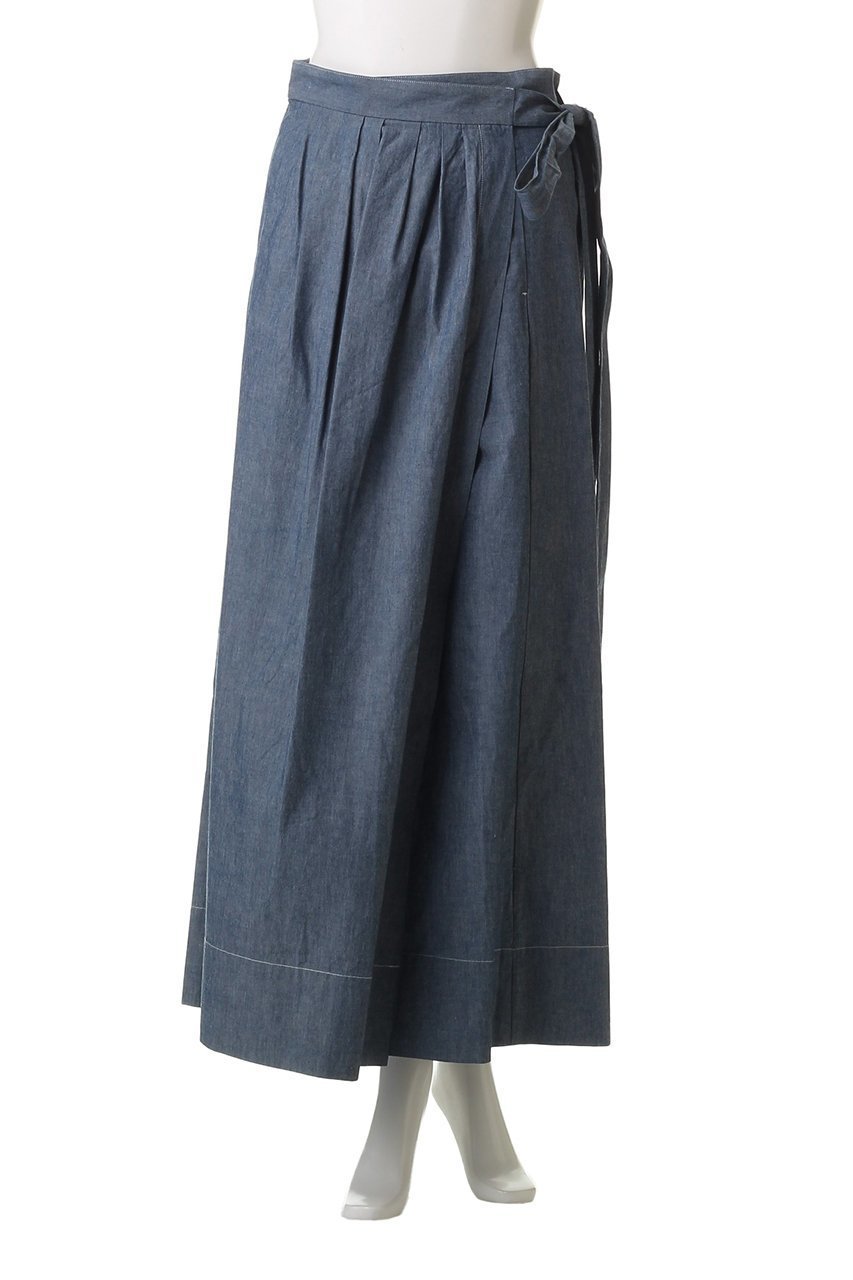 【マイ ウィークネス/MY WEAKNESS】のChambray Skirt 人気、トレンドファッション・服の通販 founy(ファニー) ファッション Fashion レディースファッション Fashion for Women スカート Skirts ロングスカート Long Skirts / Maxi & Midi Skirts ギャザー Gathered, Ruffled シャンブレー Chambray, Denim-Like Fabric フィット Fit, Slim Fit フレア Flare, Flared ラップ Wrap, Wrap Design リボン Ribbon, Bow ロング Long, Long-Length other-2|ID: prp329100004620268 ipo3291000000035356307