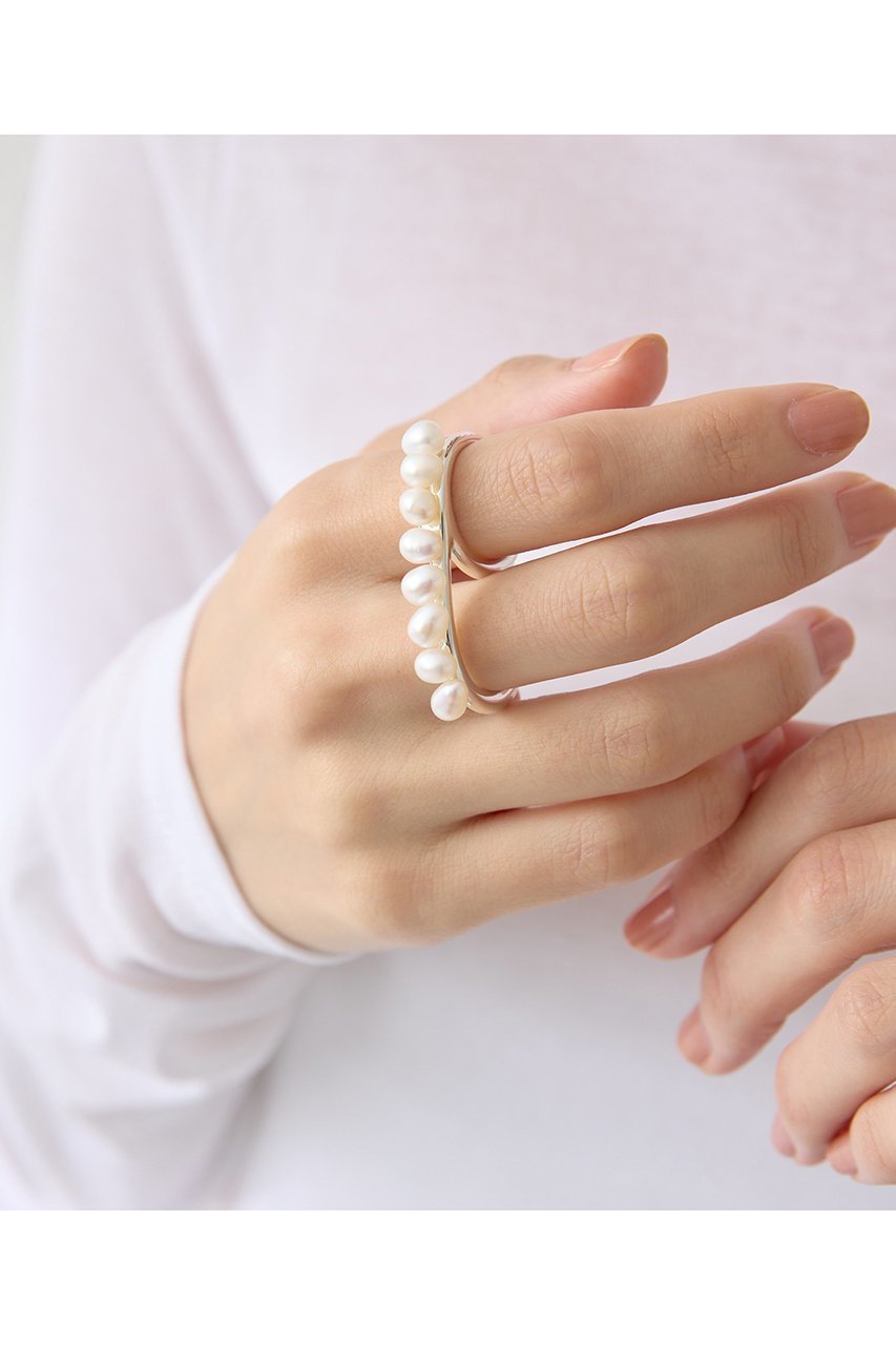 【ウィムガゼット/Whim Gazette】の【Hoaw.】パールダブルリング 人気、トレンドファッション・服の通販 founy(ファニー) 　ファッション　Fashion　レディースファッション　Fashion for Women　ジュエリー　Jewelry　アクセサリー　Fashion Accessories　シューズ　Shoes, Footwear　シルバー　Silver, Metallic Silver　ダブル　Double, Double-Breasted　バランス　Balance, Style Balance　パール　Pearl, Pearl Accent　フォルム　Silhouette, Form　モダン　Modern, Contemporary　エレガント 上品　Elegant　other-3|ID: prp329100004621118 ipo3291000000035651028