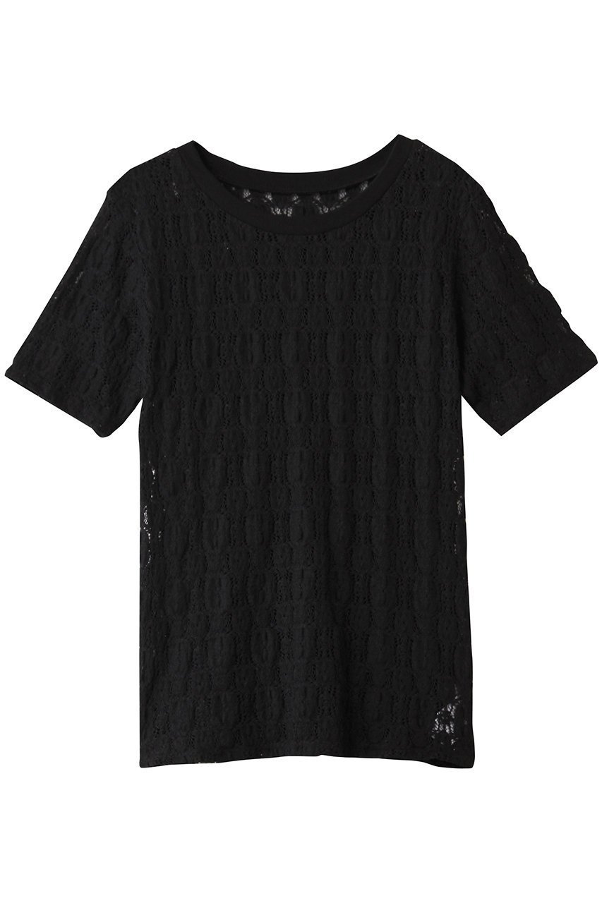 【エリオポール/heliopole】のRUSSELL RACE Tシャツ インテリア・キッズ・メンズ・レディースファッション・服の通販 founy(ファニー) 　ファッション　Fashion　レディースファッション　Fashion for Women　トップス・カットソー　Cut & Sew Tops　シャツ・ブラウス・オフィスカジュアル　Elegant Blouses & Button-Ups　ロングTシャツ・Tシャツ　Longline T-Shirts & Tees　カットソー・ベーシックTシャツ　Cut-and-Sewn Tops / Stretch Tees & Basics　2025年　2025　2025-2026秋冬・A/W　Autumn/Winter 2025–26 AW25–26　コンパクト　Compact, Small Size　ショート　Short, Short Length　スリーブ　Sleeve, Long Sleeve / Short Sleeve　ダウン　Down, Puffer　デニム　Denim, Jeans Material　ラッセル　Raschel, Raschel Lace　レース　Lace, Lace Fabric　エレガント 上品　Elegant　A/W・秋冬　Autumn/Winter　ブラック|ID: prp329100004621143 ipo3291000000033154869