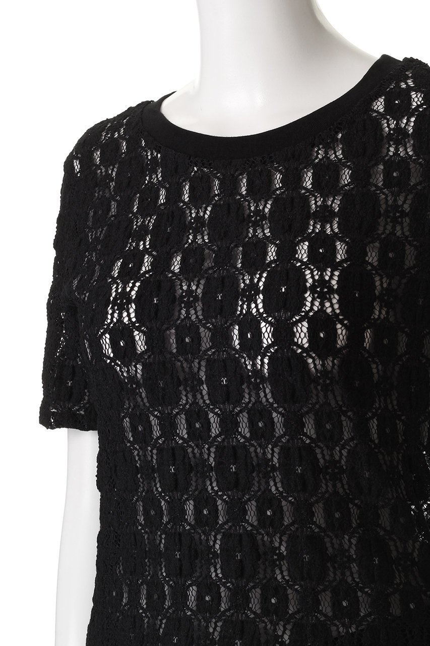 【エリオポール/heliopole】のRUSSELL RACE Tシャツ 人気、トレンドファッション・服の通販 founy(ファニー) 　ファッション　Fashion　レディースファッション　Fashion for Women　トップス・カットソー　Cut & Sew Tops　シャツ・ブラウス・オフィスカジュアル　Elegant Blouses & Button-Ups　ロングTシャツ・Tシャツ　Longline T-Shirts & Tees　カットソー・ベーシックTシャツ　Cut-and-Sewn Tops / Stretch Tees & Basics　2025年　2025　2025-2026秋冬・A/W　Autumn/Winter 2025–26 AW25–26　コンパクト　Compact, Small Size　ショート　Short, Short Length　スリーブ　Sleeve, Long Sleeve / Short Sleeve　ダウン　Down, Puffer　デニム　Denim, Jeans Material　ラッセル　Raschel, Raschel Lace　レース　Lace, Lace Fabric　エレガント 上品　Elegant　A/W・秋冬　Autumn/Winter　other-5|ID: prp329100004621143 ipo3291000000033154878