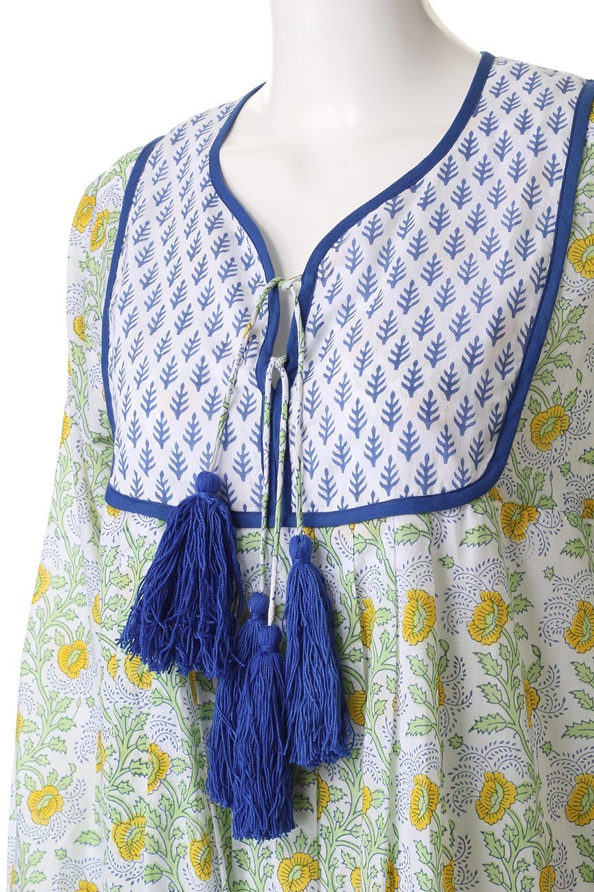 【エスゼット ブロックプリント/SZ Blockprints】のKITTY DRESS ESSA タッセル付きコットンドレス 人気、トレンドファッション・服の通販 founy(ファニー) 　ファッション　Fashion　レディースファッション　Fashion for Women　ワンピース　Dresses　フォーマル・パーティードレス・結婚式用ドレス　Elegant & Casual Dresses　チュニック　Tunic Tops & Dresses　キルティング　Quilted, Quilting　タッセル　Tassel, Fringe　チュニック　Tunic, Long Top　ドレス　Dress, One-Piece　フラワー　Flower, Floral　モチーフ　Motif, Design Theme　other-5|ID: prp329100004621166 ipo3291000000036225636