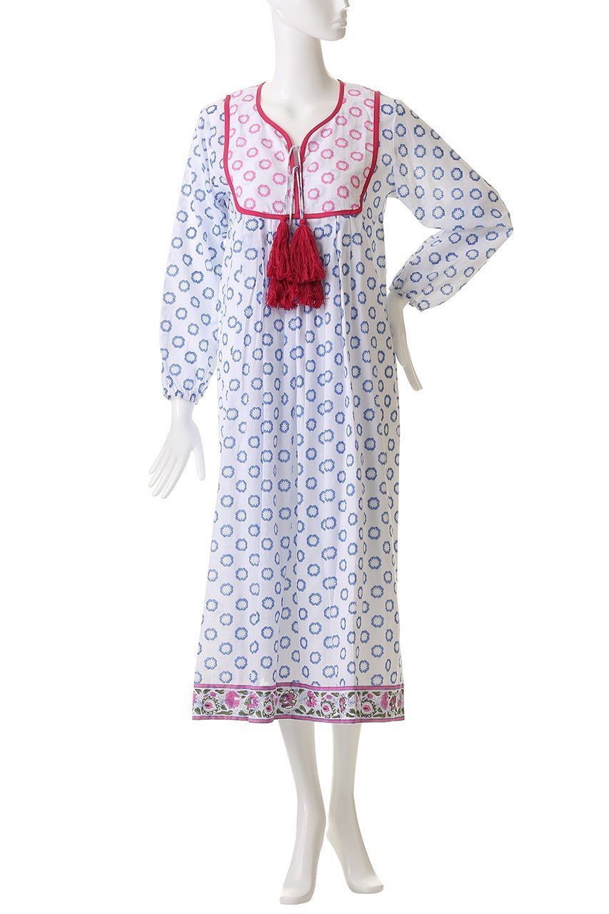 【エスゼット ブロックプリント/SZ Blockprints】のKITTY DRESS DAFFODIL タッセル付きドレス 人気、トレンドファッション・服の通販 founy(ファニー) 　ファッション　Fashion　レディースファッション　Fashion for Women　ワンピース　Dresses　フォーマル・パーティードレス・結婚式用ドレス　Elegant & Casual Dresses　チュニック　Tunic Tops & Dresses　2025年　2025　2025-2026秋冬・A/W　Autumn/Winter 2025–26 AW25–26　オリエンタル　Oriental Pattern　タッセル　Tassel, Fringe　チュニック　Tunic, Long Top　ドレス　Dress, One-Piece　プリント　Print, Printed Pattern　リラックス　Relax, Relaxed Fit　A/W・秋冬　Autumn/Winter　other-2|ID: prp329100004621169 ipo3291000000033155002