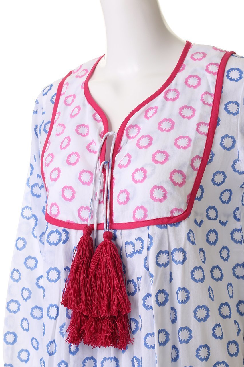 【エスゼット ブロックプリント/SZ Blockprints】のKITTY DRESS DAFFODIL タッセル付きドレス 人気、トレンドファッション・服の通販 founy(ファニー) 　ファッション　Fashion　レディースファッション　Fashion for Women　ワンピース　Dresses　フォーマル・パーティードレス・結婚式用ドレス　Elegant & Casual Dresses　チュニック　Tunic Tops & Dresses　2025年　2025　2025-2026秋冬・A/W　Autumn/Winter 2025–26 AW25–26　オリエンタル　Oriental Pattern　タッセル　Tassel, Fringe　チュニック　Tunic, Long Top　ドレス　Dress, One-Piece　プリント　Print, Printed Pattern　リラックス　Relax, Relaxed Fit　A/W・秋冬　Autumn/Winter　other-5|ID: prp329100004621169 ipo3291000000033155005