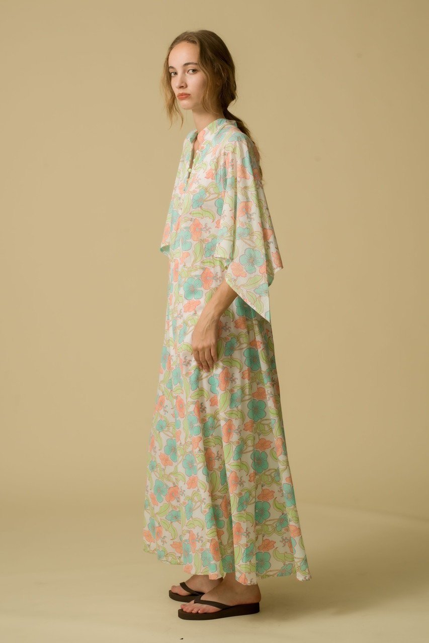 【エスゼット ブロックプリント/SZ Blockprints】のARTEMISIA DRESS FLOWER POWER フレアスリーブドレス 人気、トレンドファッション・服の通販 founy(ファニー) 　ファッション　Fashion　レディースファッション　Fashion for Women　ワンピース　Dresses　フォーマル・パーティードレス・結婚式用ドレス　Elegant & Casual Dresses　チュニック　Tunic Tops & Dresses　エレガント 上品　Elegant　スリーブ　Sleeve, Long Sleeve / Short Sleeve　チュニック　Tunic, Long Top　ドレス　Dress, One-Piece　パーティ　Party, Party Style　フラワー　Flower, Floral　フレア　Flare, Flared　プリント　Print, Printed Pattern　軽量　Lightweight, Ultra Light　other-7|ID: prp329100004621174 ipo3291000000033181908