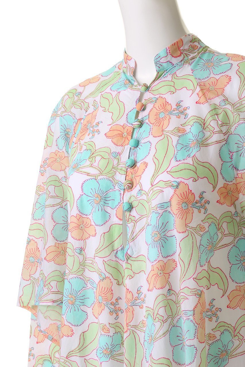 【エスゼット ブロックプリント/SZ Blockprints】のARTEMISIA DRESS FLOWER POWER フレアスリーブドレス 人気、トレンドファッション・服の通販 founy(ファニー) 　ファッション　Fashion　レディースファッション　Fashion for Women　ワンピース　Dresses　フォーマル・パーティードレス・結婚式用ドレス　Elegant & Casual Dresses　チュニック　Tunic Tops & Dresses　エレガント 上品　Elegant　スリーブ　Sleeve, Long Sleeve / Short Sleeve　チュニック　Tunic, Long Top　ドレス　Dress, One-Piece　パーティ　Party, Party Style　フラワー　Flower, Floral　フレア　Flare, Flared　プリント　Print, Printed Pattern　軽量　Lightweight, Ultra Light　other-5|ID: prp329100004621174 ipo3291000000036225657