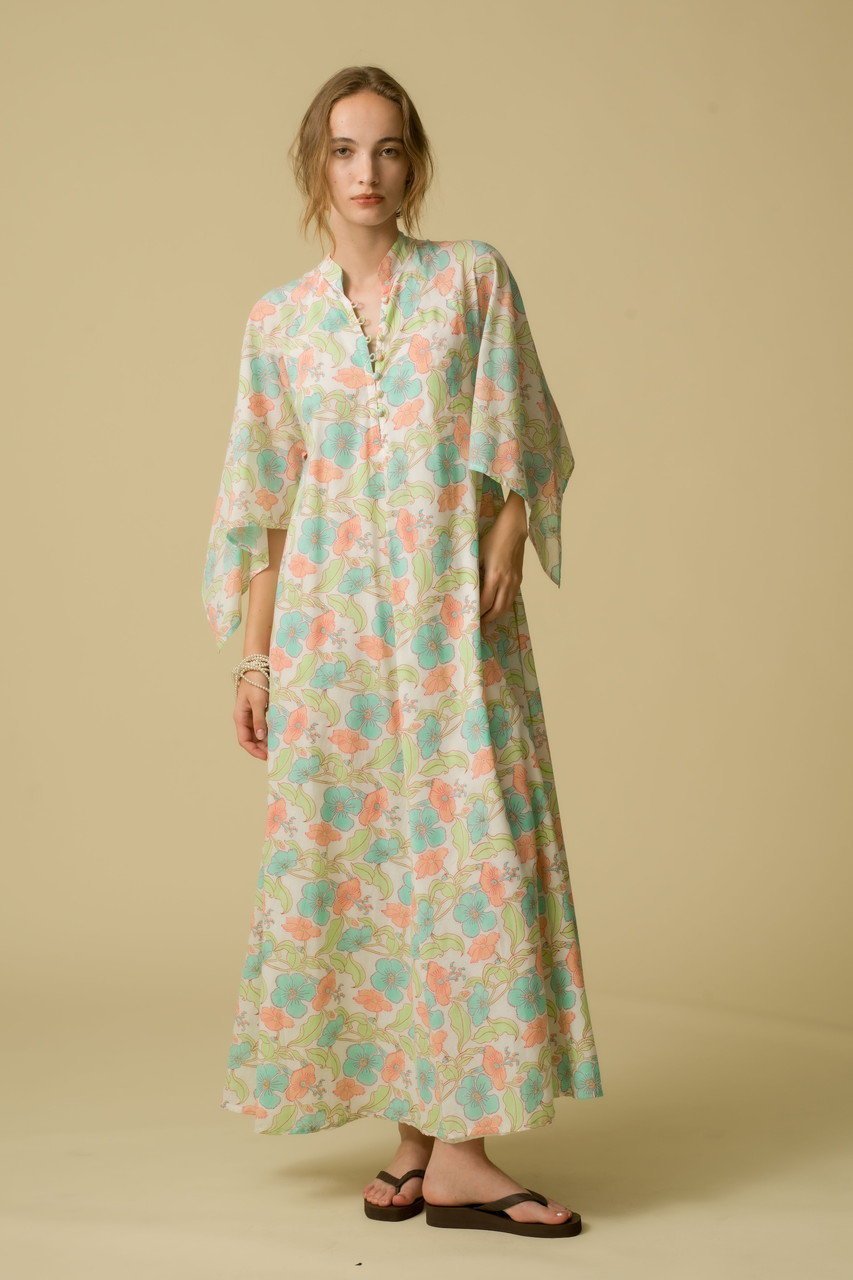 【エスゼット ブロックプリント/SZ Blockprints】のARTEMISIA DRESS FLOWER POWER フレアスリーブドレス 人気、トレンドファッション・服の通販 founy(ファニー) 　ファッション　Fashion　レディースファッション　Fashion for Women　ワンピース　Dresses　フォーマル・パーティードレス・結婚式用ドレス　Elegant & Casual Dresses　チュニック　Tunic Tops & Dresses　エレガント 上品　Elegant　スリーブ　Sleeve, Long Sleeve / Short Sleeve　チュニック　Tunic, Long Top　ドレス　Dress, One-Piece　パーティ　Party, Party Style　フラワー　Flower, Floral　フレア　Flare, Flared　プリント　Print, Printed Pattern　軽量　Lightweight, Ultra Light　other-6|ID: prp329100004621174 ipo3291000000036225658