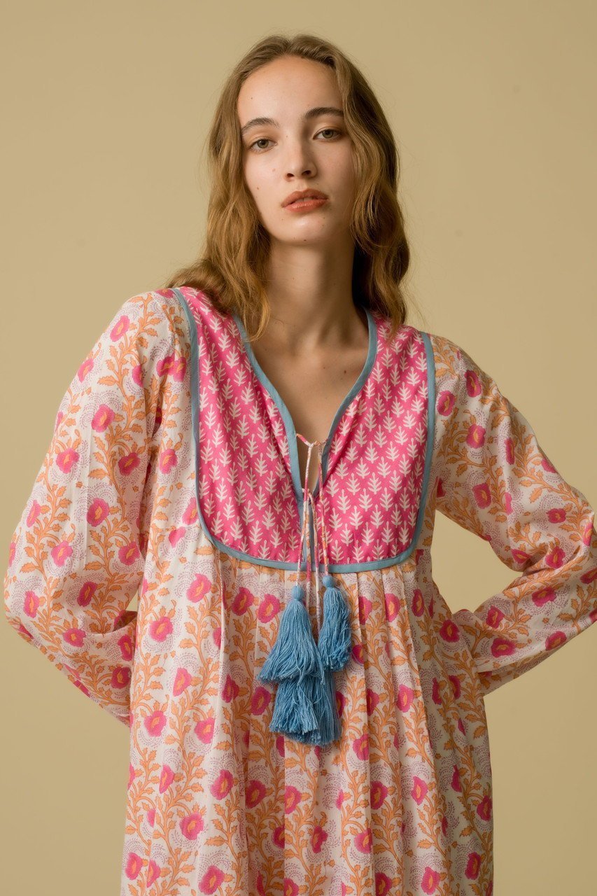 【エスゼット ブロックプリント/SZ Blockprints】のKITTY DRESS ESSA タッセル付きコットンドレス 人気、トレンドファッション・服の通販 founy(ファニー) 　ファッション　Fashion　レディースファッション　Fashion for Women　ワンピース　Dresses　フォーマル・パーティードレス・結婚式用ドレス　Elegant & Casual Dresses　チュニック　Tunic Tops & Dresses　2025年　2025　2025-2026秋冬・A/W　Autumn/Winter 2025–26 AW25–26　オリエンタル　Oriental Pattern　タッセル　Tassel, Fringe　チュニック　Tunic, Long Top　ドレス　Dress, One-Piece　リゾート　Resort, Vacation Style　旅行　Travel　A/W・秋冬　Autumn/Winter　other-6|ID: prp329100004621175 ipo3291000000033181910