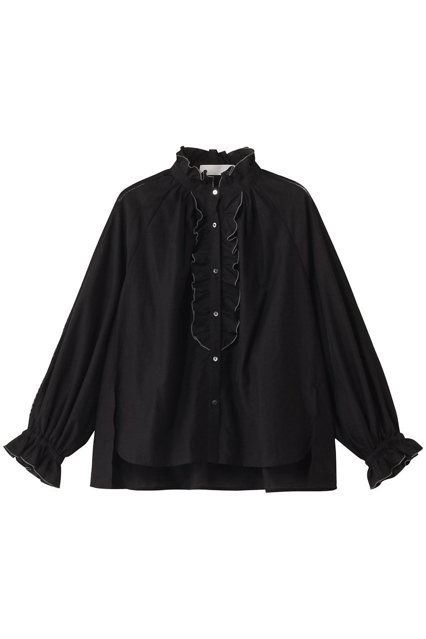 【マリリンムーン/MARILYN MOON】のシアージャボレースブラウス インテリア・キッズ・メンズ・レディースファッション・服の通販 founy(ファニー) 　ファッション　Fashion　レディースファッション　Fashion for Women　トップス・カットソー　Cut & Sew Tops　シャツ・ブラウス・オフィスカジュアル　Elegant Blouses & Button-Ups　2025年　2025　2025-2026秋冬・A/W　Autumn/Winter 2025–26 AW25–26　おすすめ　Recommended / Our Picks　ギャザー　Gathered, Ruffled　クラシック　Classic, Timeless Style　シアー　Sheer, See-Through　スリーブ　Sleeve, Long Sleeve / Short Sleeve　バランス　Balance, Style Balance　フリル　Frill, Ruffle　モダン　Modern, Contemporary　レース　Lace, Lace Fabric　ロング　Long, Long-Length　夏　Summer　A/W・秋冬　Autumn/Winter　ブラック|ID: prp329100004621189 ipo3291000000033155158