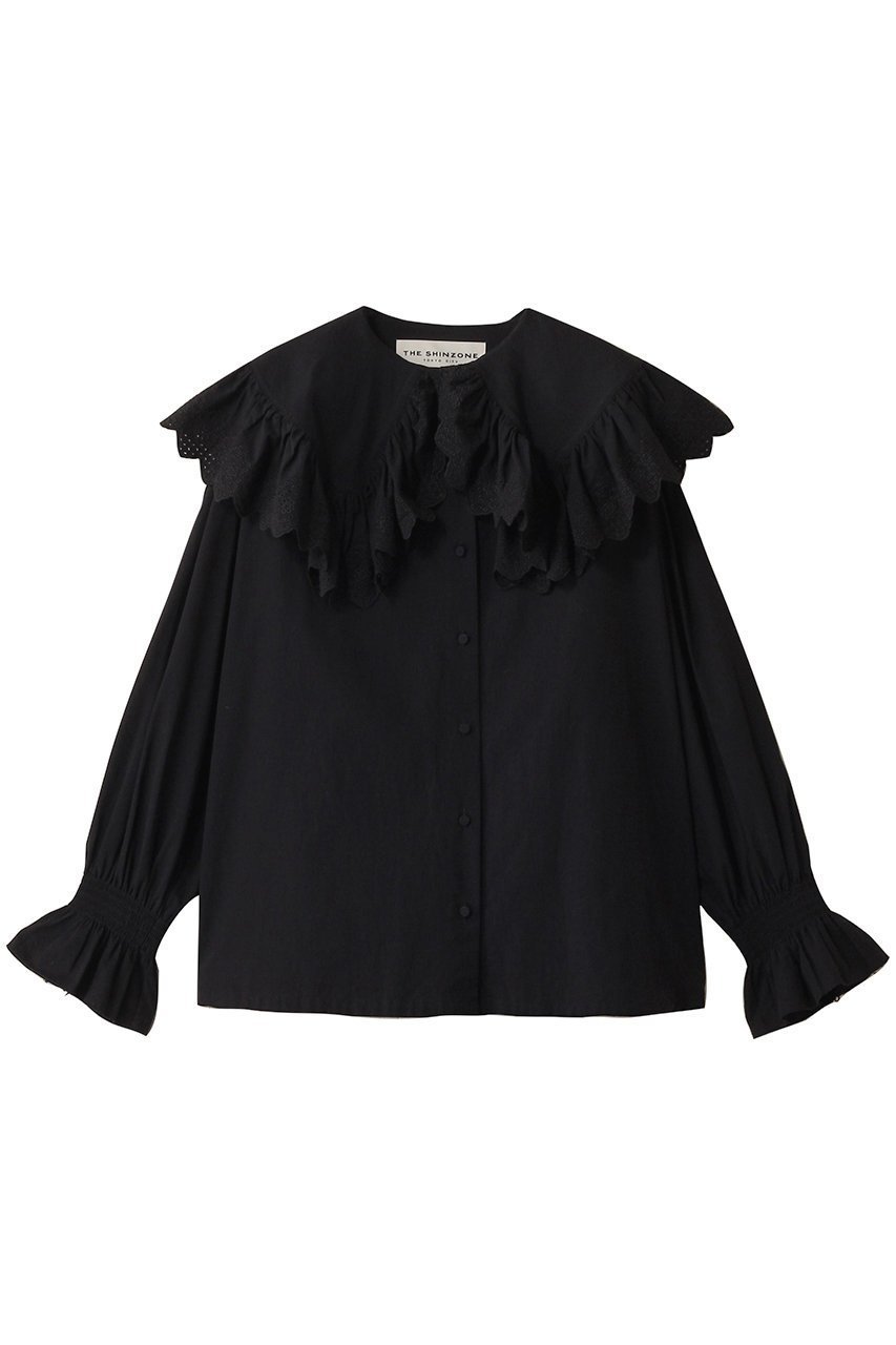 【シンゾーン/Shinzone】のレースカラーブラウス インテリア・キッズ・メンズ・レディースファッション・服の通販 founy(ファニー) 　ファッション　Fashion　レディースファッション　Fashion for Women　トップス・カットソー　Cut & Sew Tops　シャツ・ブラウス・オフィスカジュアル　Elegant Blouses & Button-Ups　2025年　2025　2025-2026秋冬・A/W　Autumn/Winter 2025–26 AW25–26　おすすめ　Recommended / Our Picks　ガーリー　Girly, Feminine Style　ギャザー　Gathered, Ruffled　シャーリング　Shirring, Ruched　ジャケット　Jacket, Outerwear　スウェット / スエット　Sweatshirt, Sweatwear　スリーブ　Sleeve, Long Sleeve / Short Sleeve　レース　Lace, Lace Fabric　ロング　Long, Long-Length　ヴィンテージ　Vintage Style　A/W・秋冬　Autumn/Winter　ブラック|ID: prp329100004621194 ipo3291000000033155197