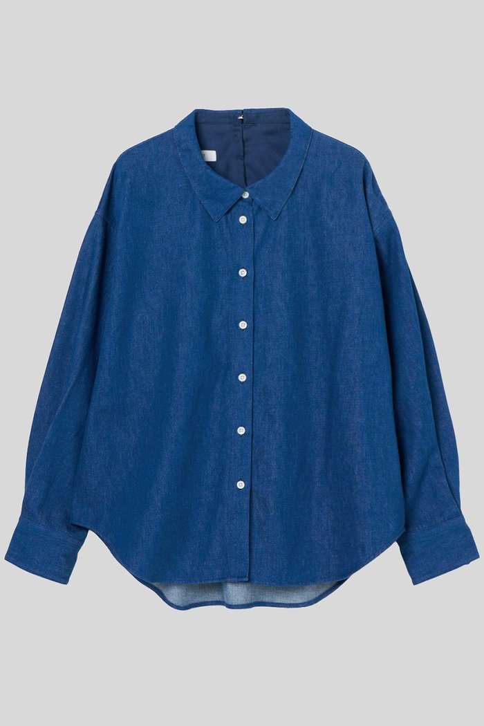 【イロット/IIROT】のINDIGO デニムシャツ インテリア・キッズ・メンズ・レディースファッション・服の通販 founy(ファニー) https://founy.com/ ファッション Fashion レディースファッション Fashion for Women トップス・カットソー Cut & Sew Tops シャツ・ブラウス・オフィスカジュアル Elegant Blouses & Button-Ups スリーブ Sleeve, Long Sleeve / Short Sleeve デニム Denim, Jeans Material フロント Front, Front Design ロング Long, Long-Length エレガント 上品 Elegant |ID: prp329100004621197 ipo3291000000033155214