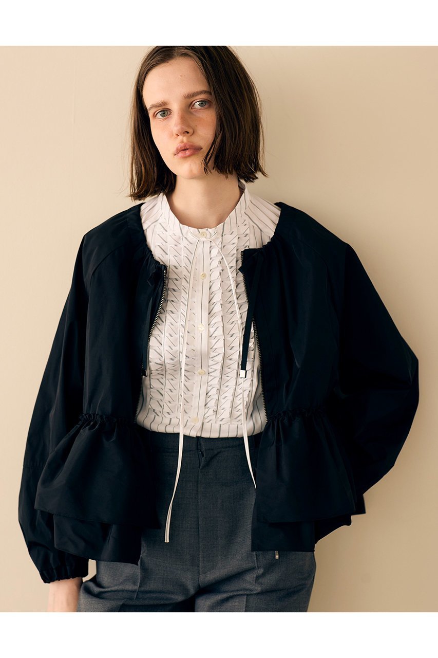 【マリリンムーン/MARILYN MOON】のタックフリルストライプブラウス 人気、トレンドファッション・服の通販 founy(ファニー) 　ファッション　Fashion　レディースファッション　Fashion for Women　トップス・カットソー　Cut & Sew Tops　シャツ・ブラウス・オフィスカジュアル　Elegant Blouses & Button-Ups　2025年　2025　2025-2026秋冬・A/W　Autumn/Winter 2025–26 AW25–26　オケージョン　Occasion Wear　カフス　Cuff Design　クラシック　Classic, Timeless Style　ショルダー　Shoulder, Shoulder Strap　ストライプ　Stripe, Striped Pattern　スリーブ　Sleeve, Long Sleeve / Short Sleeve　フィット　Fit, Slim Fit　フリル　Frill, Ruffle　モダン　Modern, Contemporary　リボン　Ribbon, Bow　ロング　Long, Long-Length　ビジネス 仕事 通勤　Business / Work / Commuting　A/W・秋冬　Autumn/Winter　other-8|ID: prp329100004621201 ipo3291000000033155256