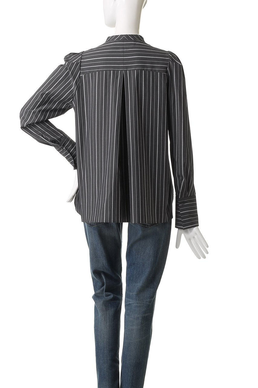 【マリリンムーン/MARILYN MOON】のタックフリルストライプブラウス 人気、トレンドファッション・服の通販 founy(ファニー) 　ファッション　Fashion　レディースファッション　Fashion for Women　トップス・カットソー　Cut & Sew Tops　シャツ・ブラウス・オフィスカジュアル　Elegant Blouses & Button-Ups　オケージョン　Occasion Wear　カフス　Cuff Design　クラシック　Classic, Timeless Style　ショルダー　Shoulder, Shoulder Strap　ストライプ　Stripe, Striped Pattern　スリーブ　Sleeve, Long Sleeve / Short Sleeve　フィット　Fit, Slim Fit　フリル　Frill, Ruffle　モダン　Modern, Contemporary　リボン　Ribbon, Bow　ロング　Long, Long-Length　ビジネス 仕事 通勤　Business / Work / Commuting　other-4|ID: prp329100004621201 ipo3291000000035300671
